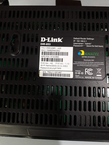 Roteador D-link Dir 853 + Fonte Original. Vendo No Estado (Usado)