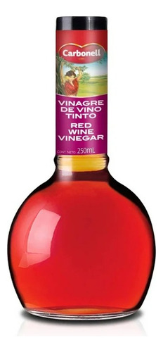 3 Pza Vinagre De Vino Tinto Carbonell 250 Ml