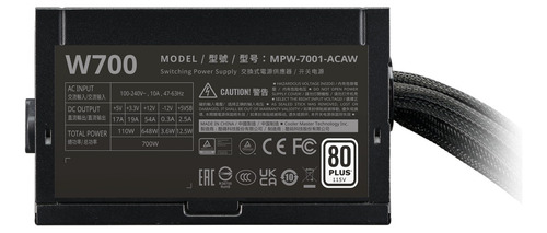 Fuente de alimentación para PC Cooler Master MPW-7001-ACAW-BB1 700W negra 220V