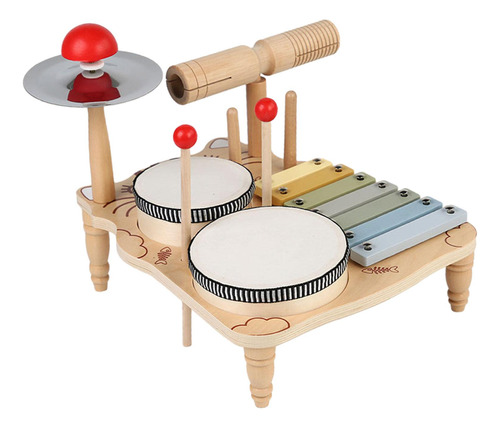 Juego De Tambor De Xilófono Montessori, 2 Pads De Batería