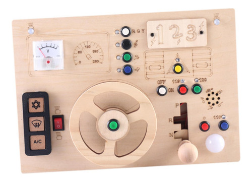 Tablero Sensorial De Madera Con Interruptor De Botón,