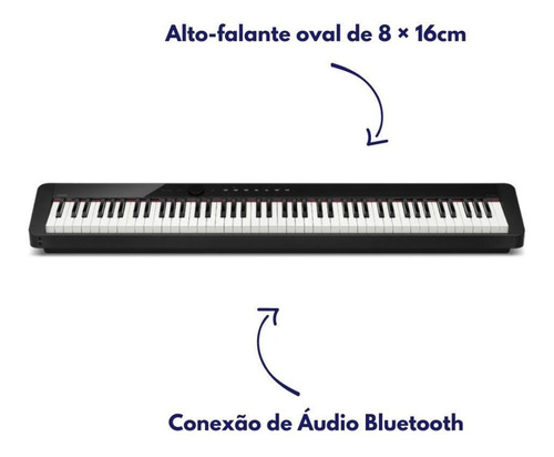 Imagem 5 de 8 de Piano Casio Privia Digital Preto Bluetooth Px-s1000bkc2-br