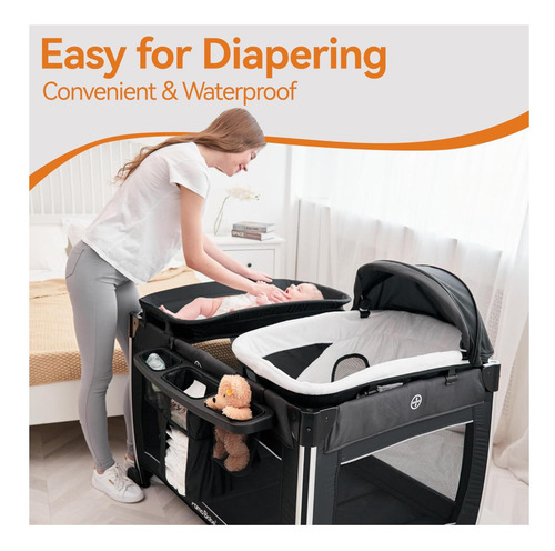 Pamo Babe 4 En 1 Baby Playards Con Bassyet & Changing Table,