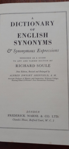 A Dictionary Of English Synonyms & Synonymous Expressions (Usado)