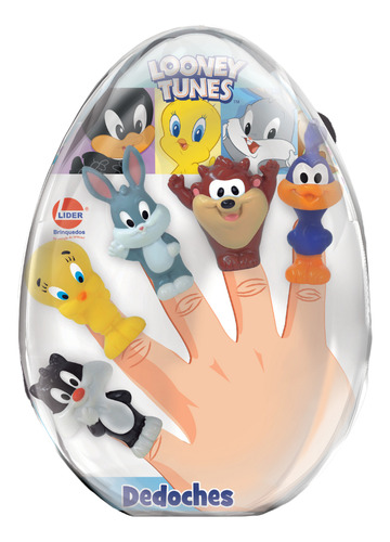 Dedoches Looney Tunes Bonecos No Ovo De Páscoa Médio - 3053 Lider Brinquedos