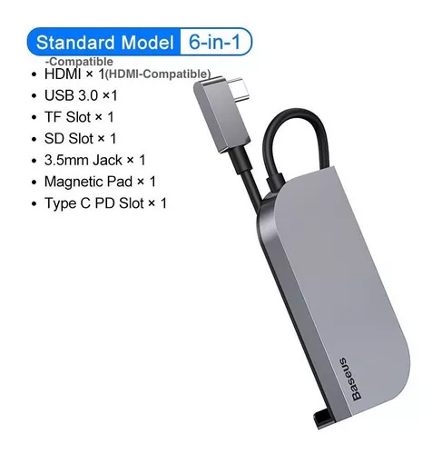 Hub USBC 6en1 / 4en1 Pour IPad Gen2, Compatible HDMI, Port PD 100W
