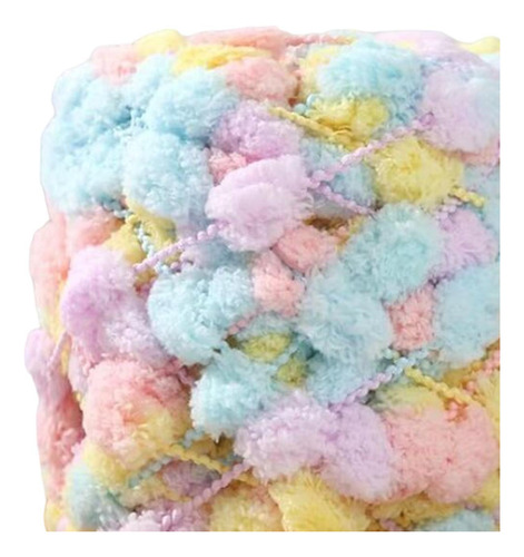 4 Rollos De Hilo Grueso Con Pompón Para Tejer A Multicolor