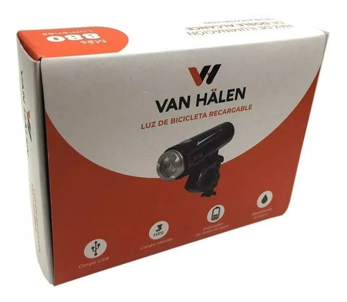 Imagen 7 de 8 de Luz Led Bicicleta Recargable Delantera Usb Van Halen Van 031