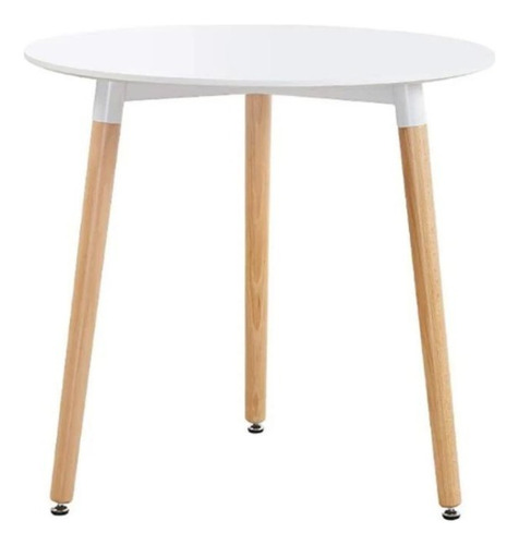 Mesa De Comedor Redonda Eames 80 Cm Blanca Finkel