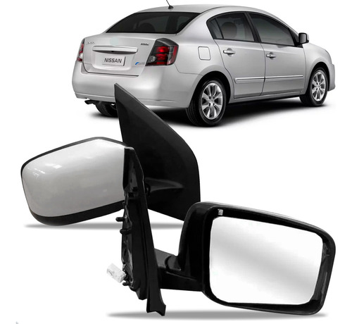 Par Retrovisor Sentra 2010 A 2012 Elétrico (cabeça Quadrada)