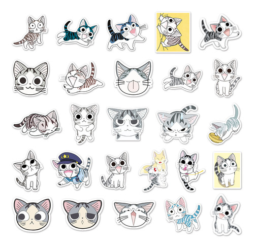 Adesivo Kawaii De Desenho Animado Japonês Cute Chi Cat 10/30