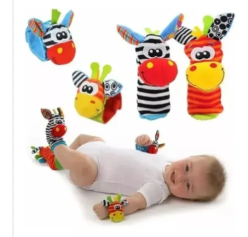 comprar Set Estimulación Sonajeros Bebé 2 Calcetines + 2 Muñequeras
