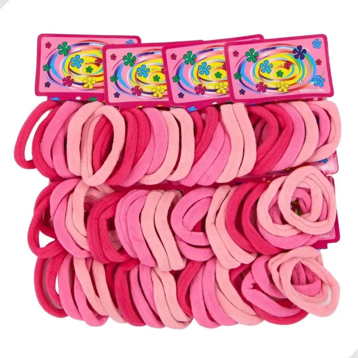 Kit Elastico Rabico Prender Cabelo Xuxinha Lycra Lacinho Cor Rosa bebê Liso