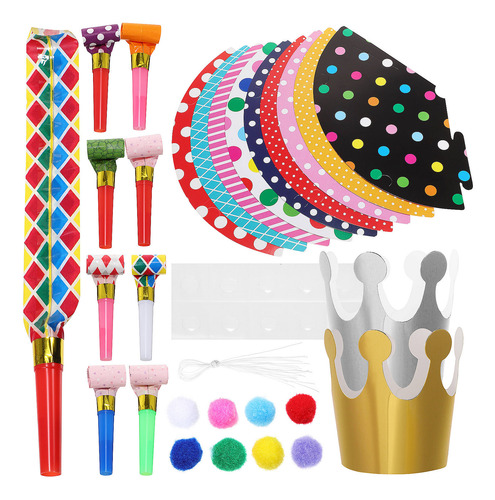 1 Juego De Sombreros De Fiesta Con Forma De Coronas De Papel