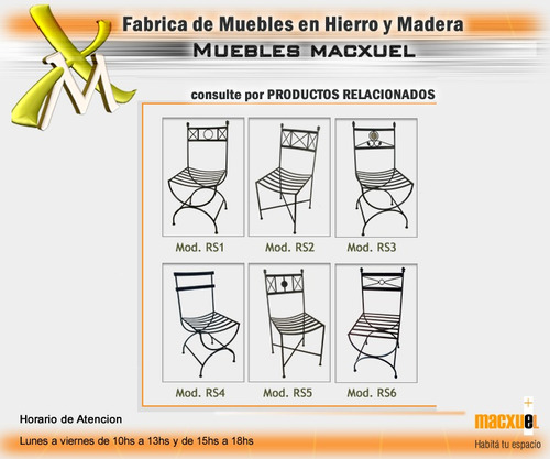 Imagen 7 de 9 de Silla De Hierro Forjado X2 Unidades Pata Recta Epoxi Negro