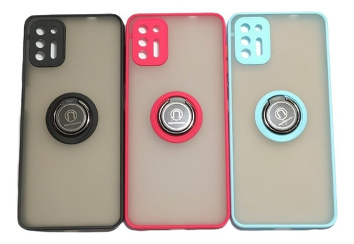 Carcasa Motorola G9 Plus Borde Color Mate Anillo Metalizado