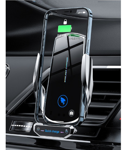 Suporte De Celular Com Estação De Carregamento 30w Cor Preto