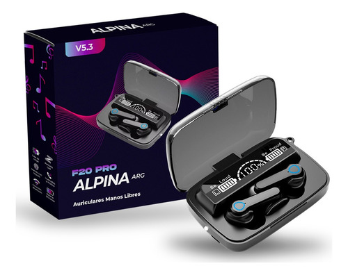 Auriculares Bluetooth F20 Pro Alpina Linterna Carga Celular