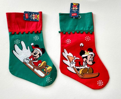 Botas Navideñas Disney Mickey Y Minnie Mouse