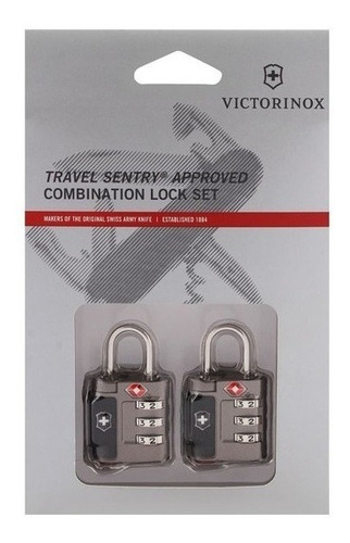 Imagen 3 de 3 de Juego De 2 Candados Con Combinación Tasa Victorinox