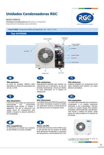 Condensadoras Rgc Serie Innova Para Exteriores R404a