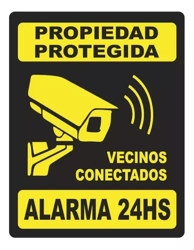 Cartel Area Protegida Seguridad Alarma Casa