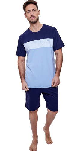 Imagen 2 de 8 de Pijama Eyelit Combinado Hombre Algodon Verano Art 1939