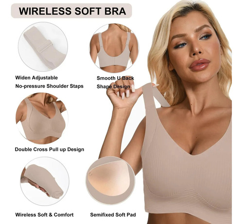 Hjb Brasier Sin Varillas For Mujer, Sujetador Push Up Sin