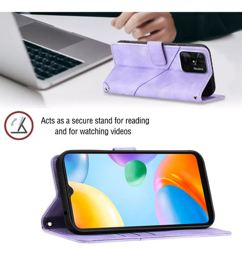 ( Funda Tipo Cartera Con Tapa En Relieve Para Xiaomi Redmi 10c