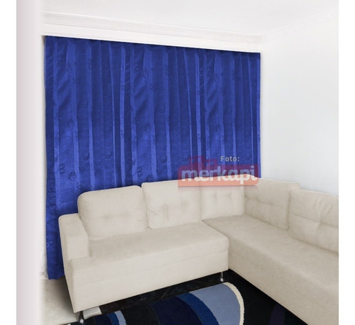 Cortina Azul Yacar Sala-habitación  280cm Ancho 220cm Alto