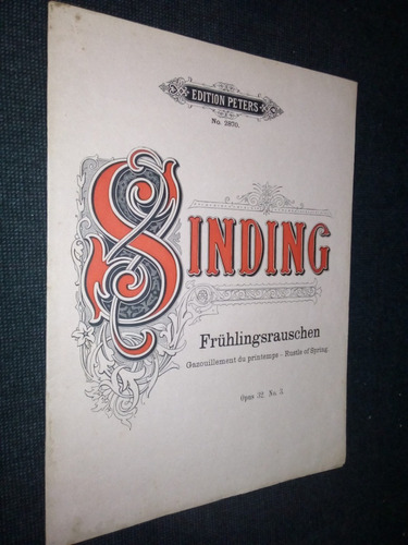 Imagen 1 de 3 de Partitura Fruhlingsrauschen Klavierftuck Christian Sinding