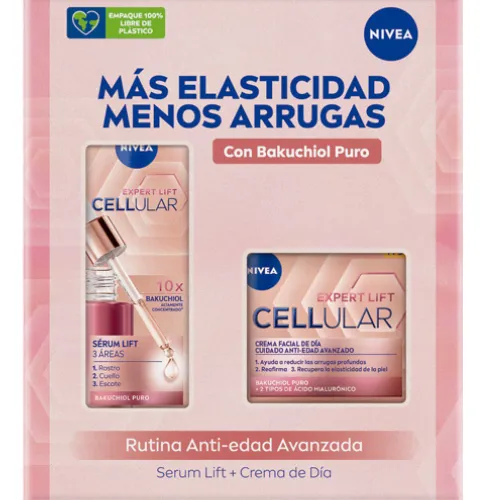 Pack rutina cellular expert lift crema día y serum Nivea