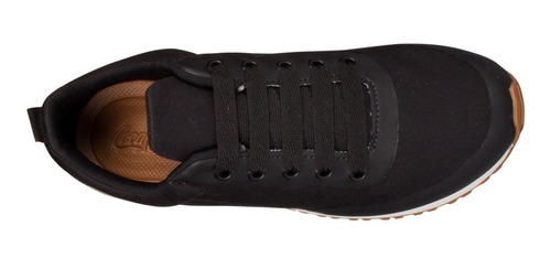 Imagem 2 de 2 de Cc1713 Tênis Feminino Sense Up Preto Coca-cola Confortável