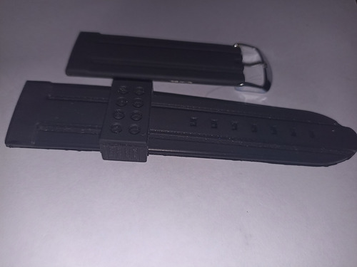 Pulsera Malla Correa Reloj 24mm Goma Siliconada Negra Sport