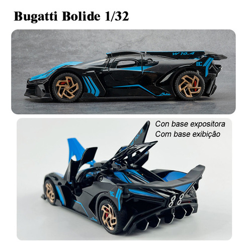 Bugatti Bolide Miniatura Metal Coche Con Luces Y Sonido 1/32
