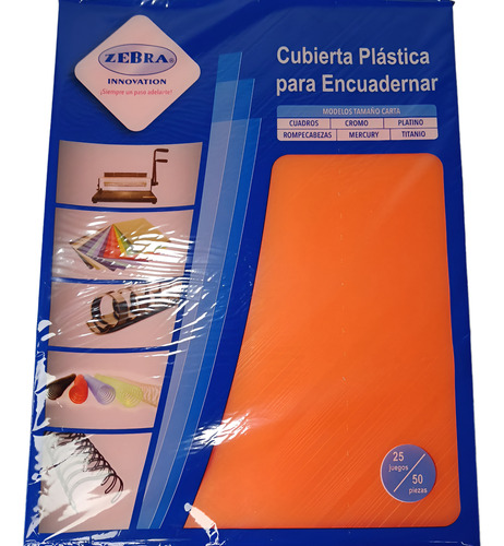 Pasta Cubierta P/engargolar Encuadernar Paq 50 Pz Titanio Naranja