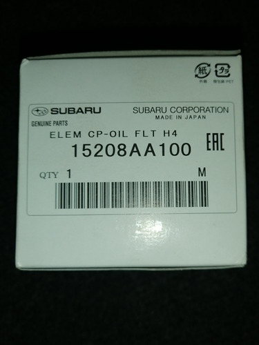 Filtro De Aceite Original Subaru Impreza Ii Año 2002-2008