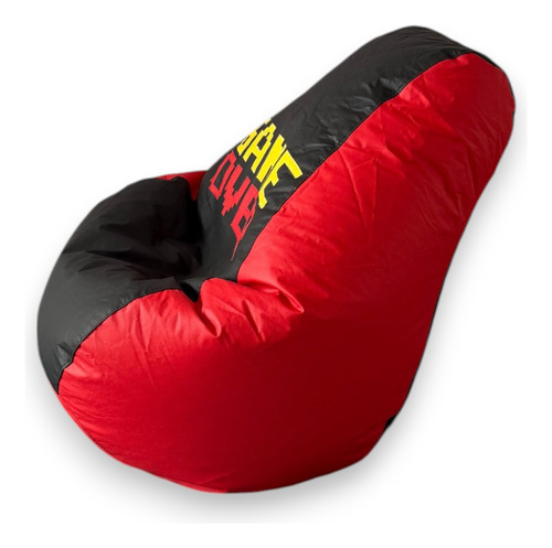 Sillon Puff Pera Gamer Game Over Estandar Con Bolsa Lateral Rojo