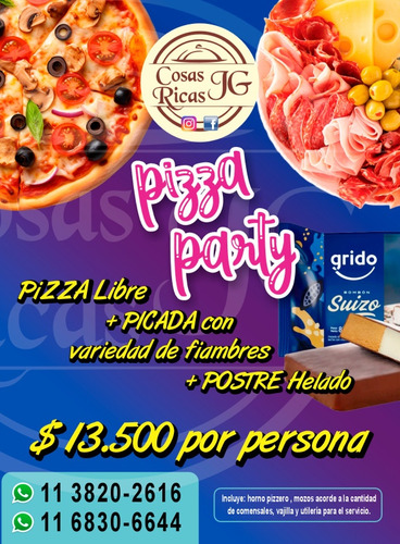 Pizza Party , Pasta Party ,meriendas Catering Y Mucho Mas