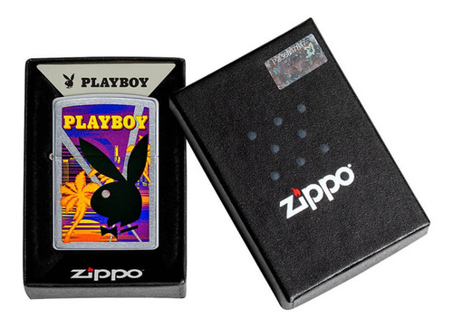 Encendedor Zippo Diseño Playboy Palmeras Cromado