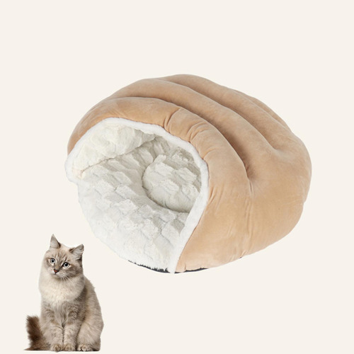 Mascota Gato Cama Para Dormir Invierno Caqui