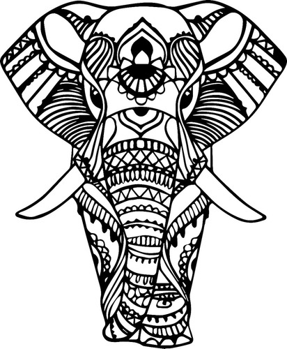 Cuadro Elefante Mandala  - L35 Mdf 