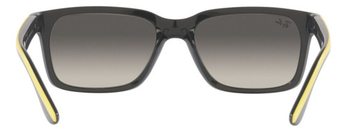 Lentes Sol Rayban Scuderia Ferrari Rb4393m Cuadrados - Lente Gris Degrade Varilla Gris Pulido Sobre Amarillo Armazón Gris Pulido Sobre Amarillo Diseño F62411