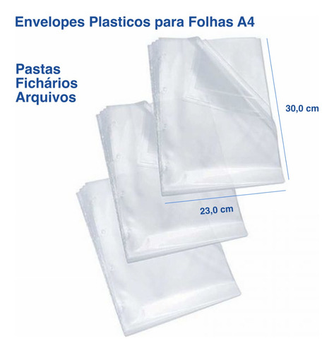 1000 Sacos Plásticos Finos Transparente A4 Tamanho 23x30cm