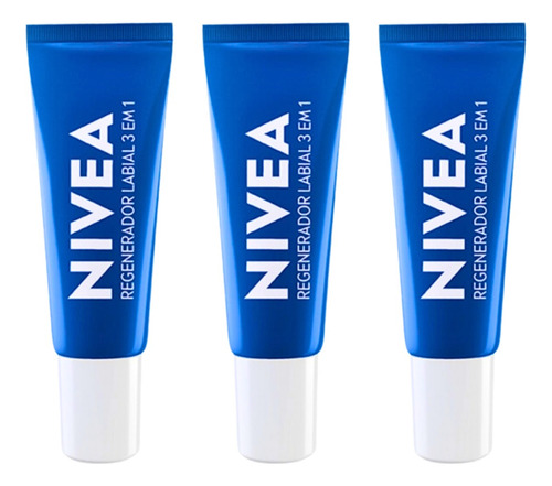 Kit 3 | Hidratante Regenerador Labial Nivea