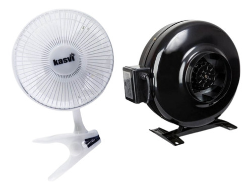 Kit Indoor Ventilador 15w Kasvi +  Extractor Gg 125mm