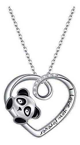 Fanze Panda Collar Plata De Ley 925 Cz Para Siempre Amor Del