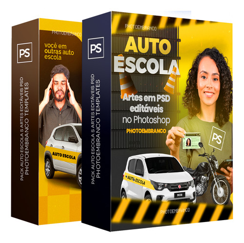 Pack Auto Escola Cnh, 210 Artes Editáveis Para Photoshop Psd