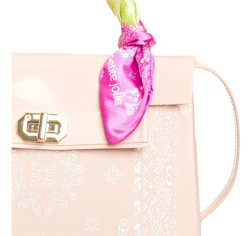 Bolsa Petite Jolie Paris Alça De Mão Com Lenço E Tiracolo Cor Nude Fosco