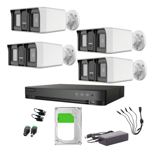 Hikvision Kit De 4 Cámaras De Seguridad Con Micrófono Integrado Bala Turbohd 2mp Dual Light Exterior Ip67 + Dvr 8mp 4 Canales Turbohd + 4 Canales Ip + 1tb Hdd Modelo Ids2ce18d0t-plus-sc+1tb